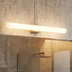 Lámpara de espejo LED Visagist, latón antiguo