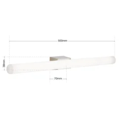 Lámpara de espejo LED Visagist soporte níquel mate