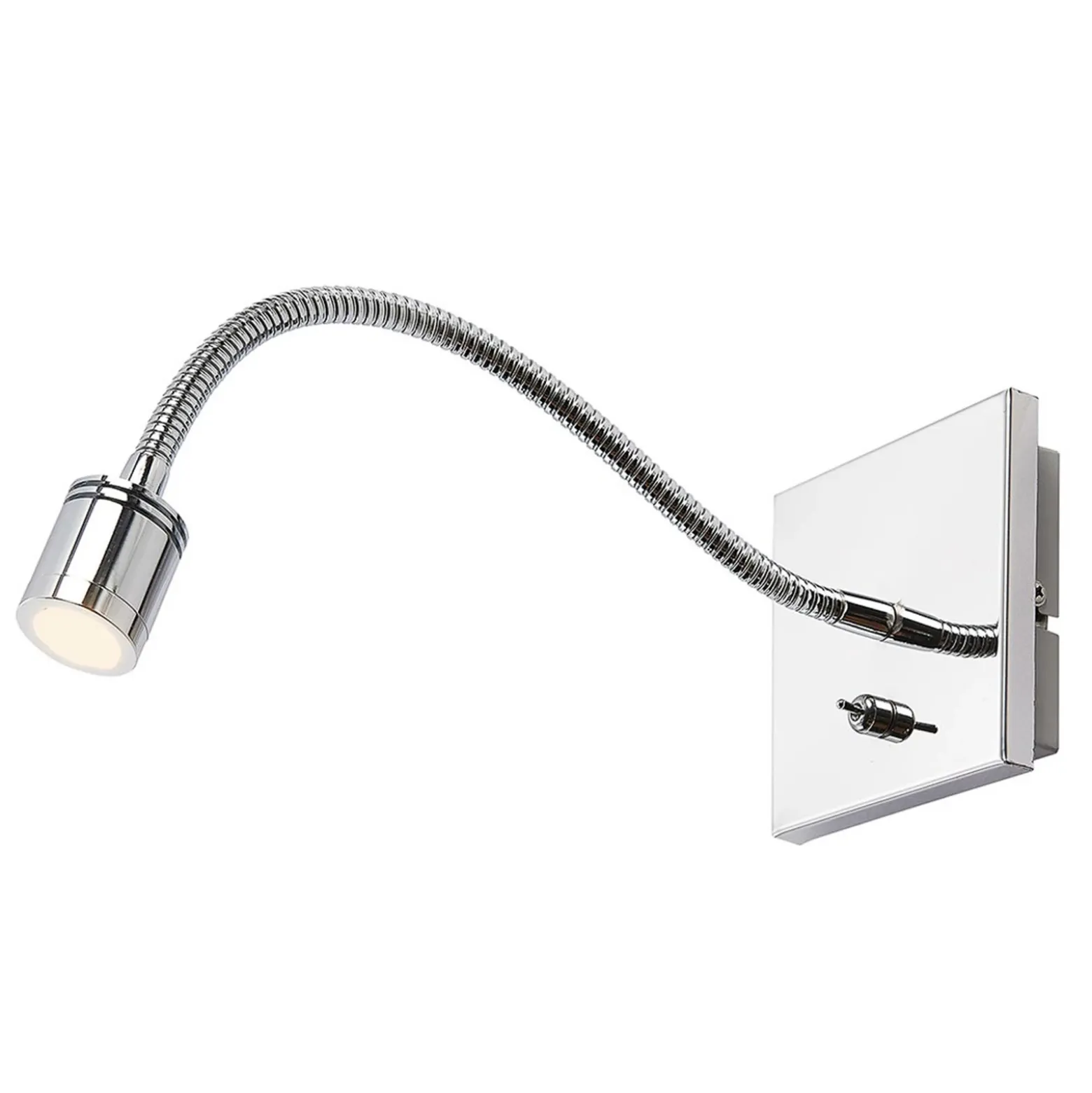 Lámpara de lectura Berfin de pared, cromada, LED