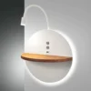 Lámpara de lectura LED Dual, retroiluminada, madera, estante, atenuable