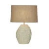 Lámpara de mesa Adelaide, crema, altura 59,5 cm, textil/resina