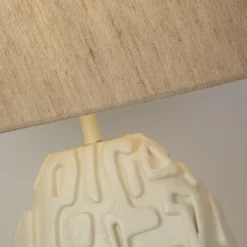 Lámpara de mesa Adelaide, crema, altura 59,5 cm, textil/resina