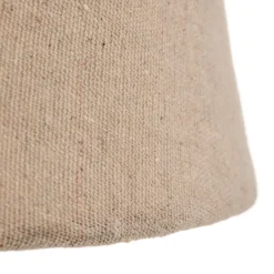 Lámpara de mesa Agar con pantalla de tela y elemento de madera