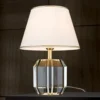 Lámpara de mesa Alexis con cristal oro/crema