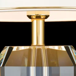 Lámpara de mesa Alexis con cristal oro/crema