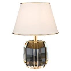Lámpara de mesa Alexis con cristal oro/crema