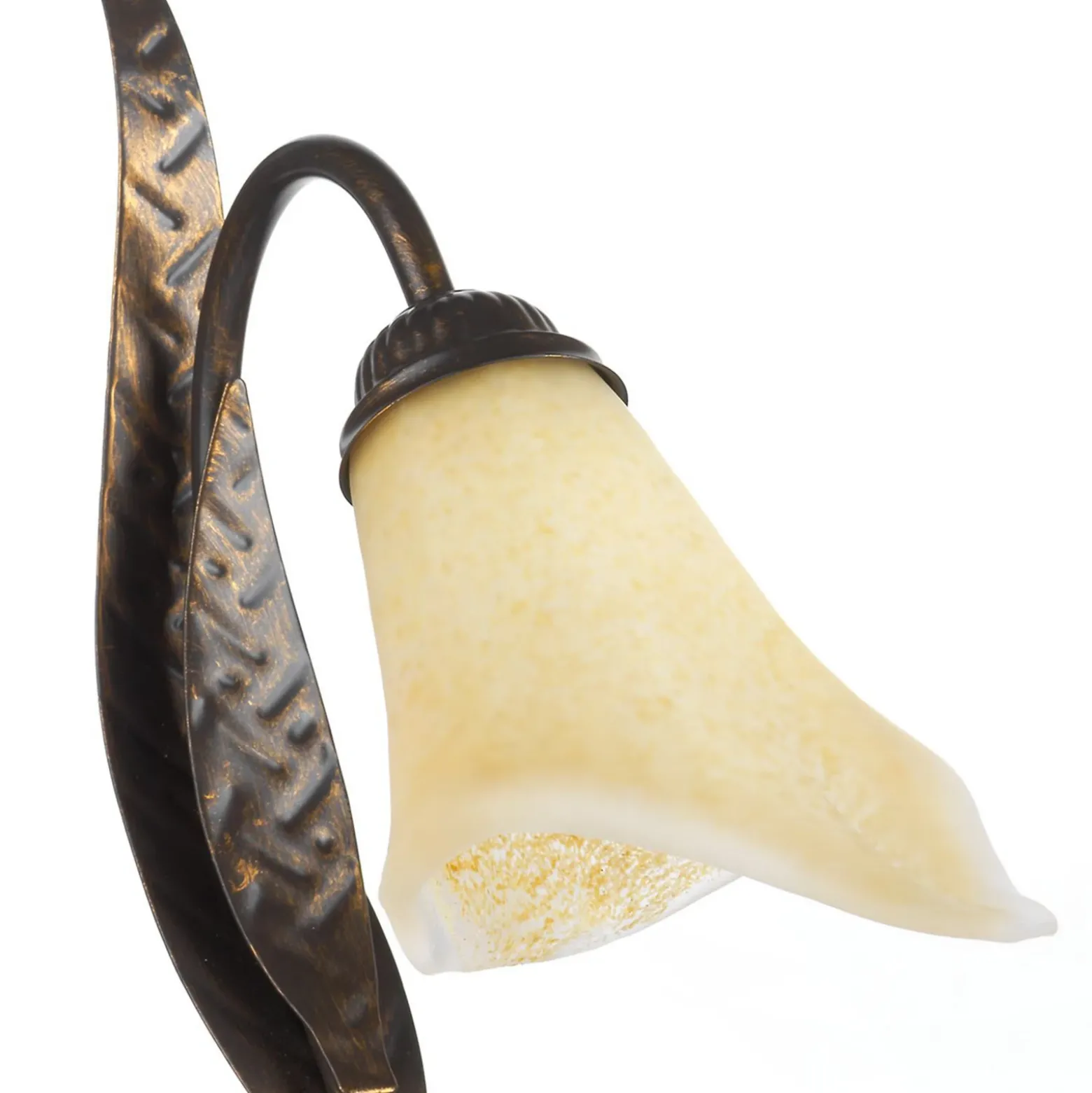 Lámpara de mesa Alga, 1 luz, hierro, vidrio, florentino