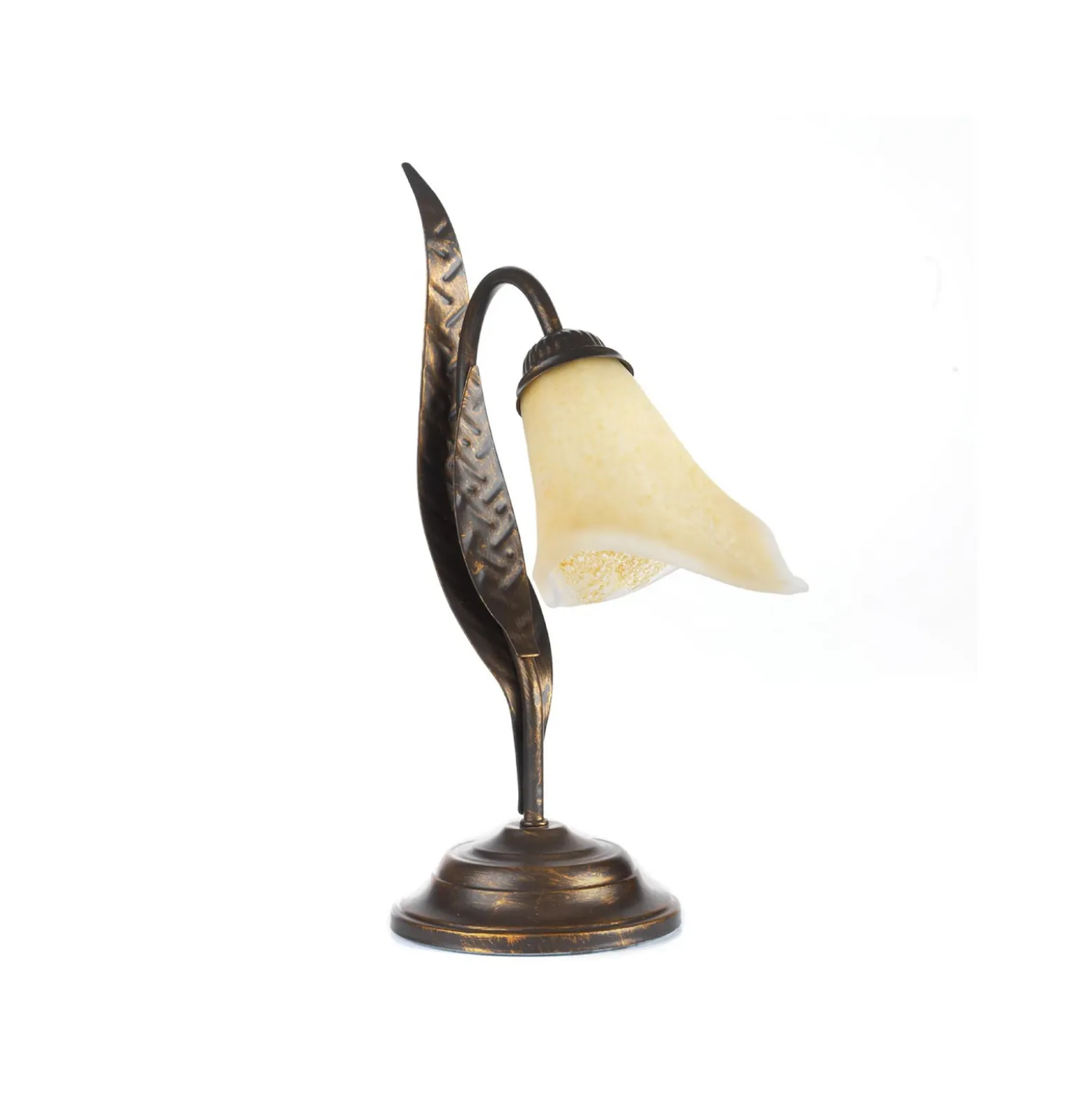 Lámpara de mesa Alga, 1 luz, hierro, vidrio, florentino