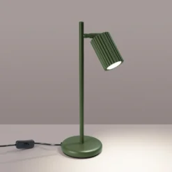 Lámpara de mesa ALORA, altura 43 cm, verde oliva, metal, GU10
