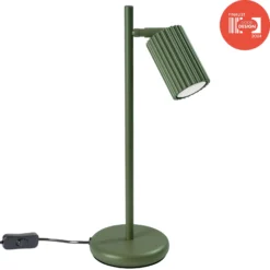 Lámpara de mesa ALORA, altura 43 cm, verde oliva, metal, GU10