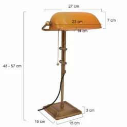 Lámpara de mesa Ancilla ajustable bronce/amarillo