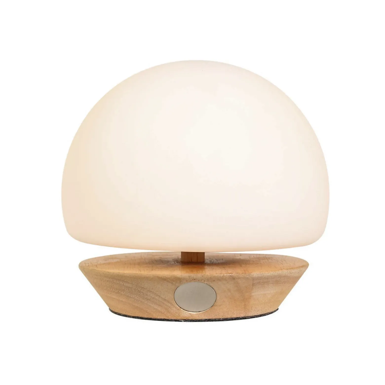 Lámpara de mesa Ancilla, madera, vidrio, haya, blanco opal, portalámpara G9