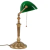 Lámpara de mesa Ancilla vidrio, bronce/verde