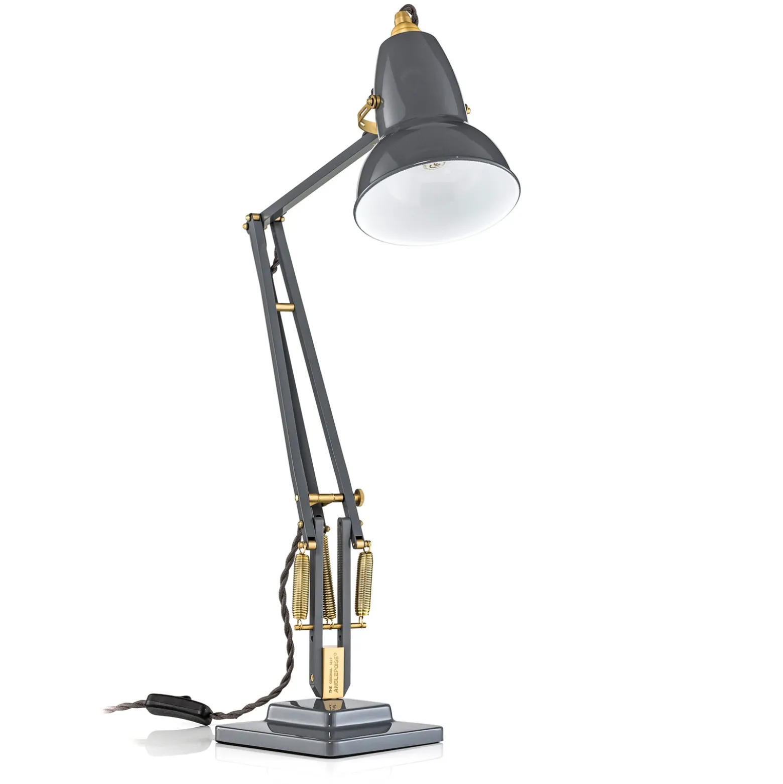 Lámpara de mesa Anglepoise Original 1227, gris/latón