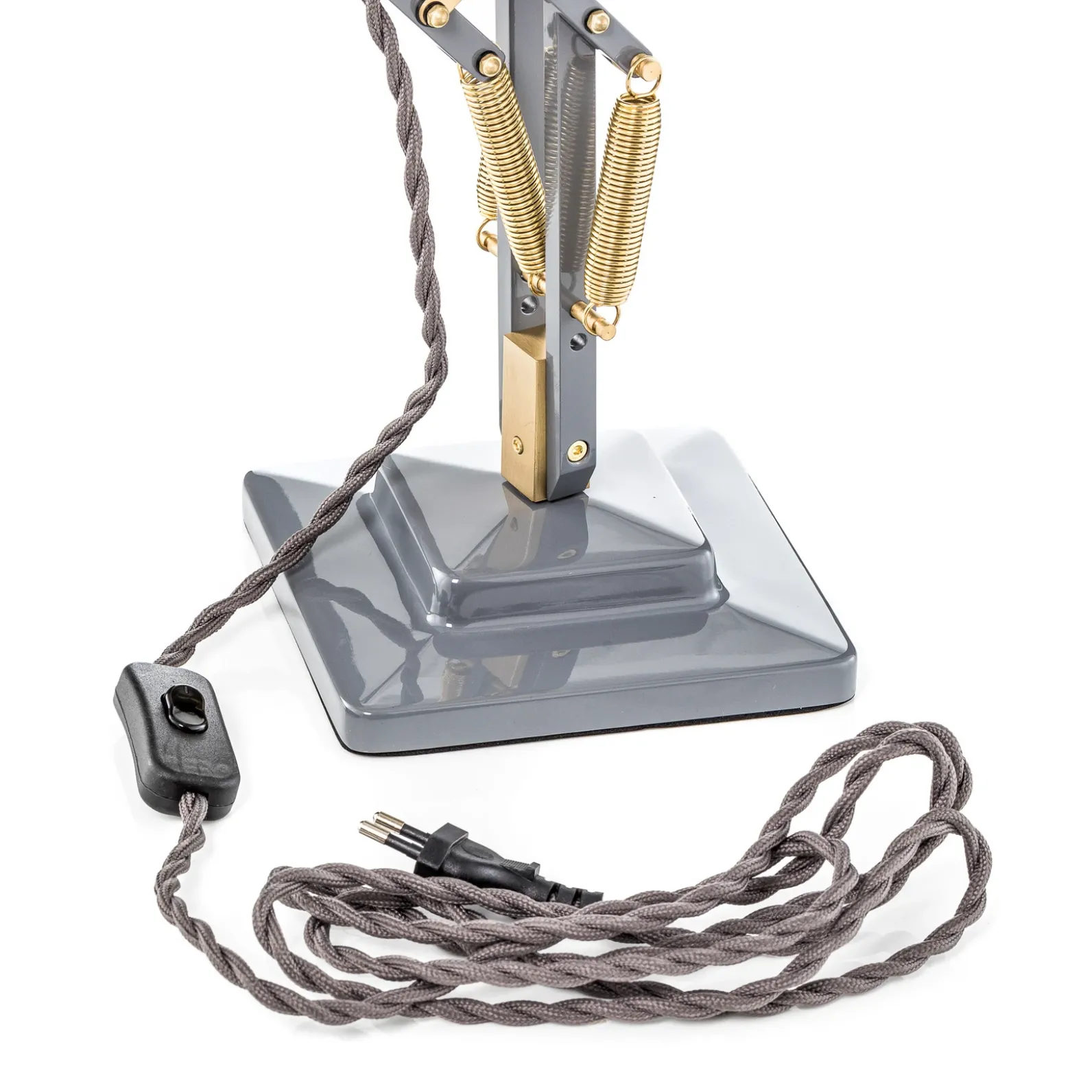 Lámpara de mesa Anglepoise Original 1227, gris/latón
