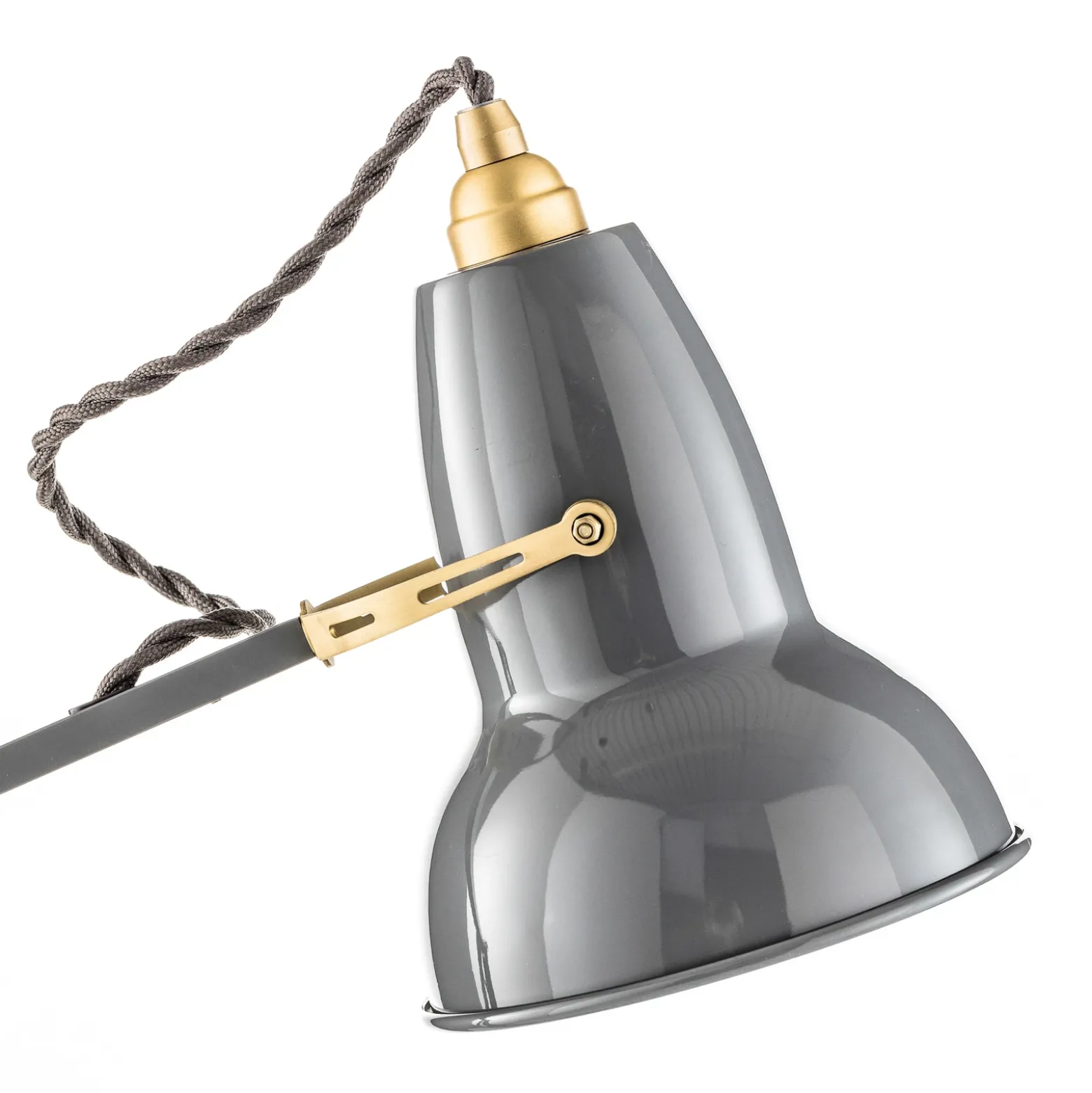 Lámpara de mesa Anglepoise Original 1227, gris/latón