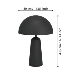 Lámpara de mesa Aranzola brillo descendiente negro