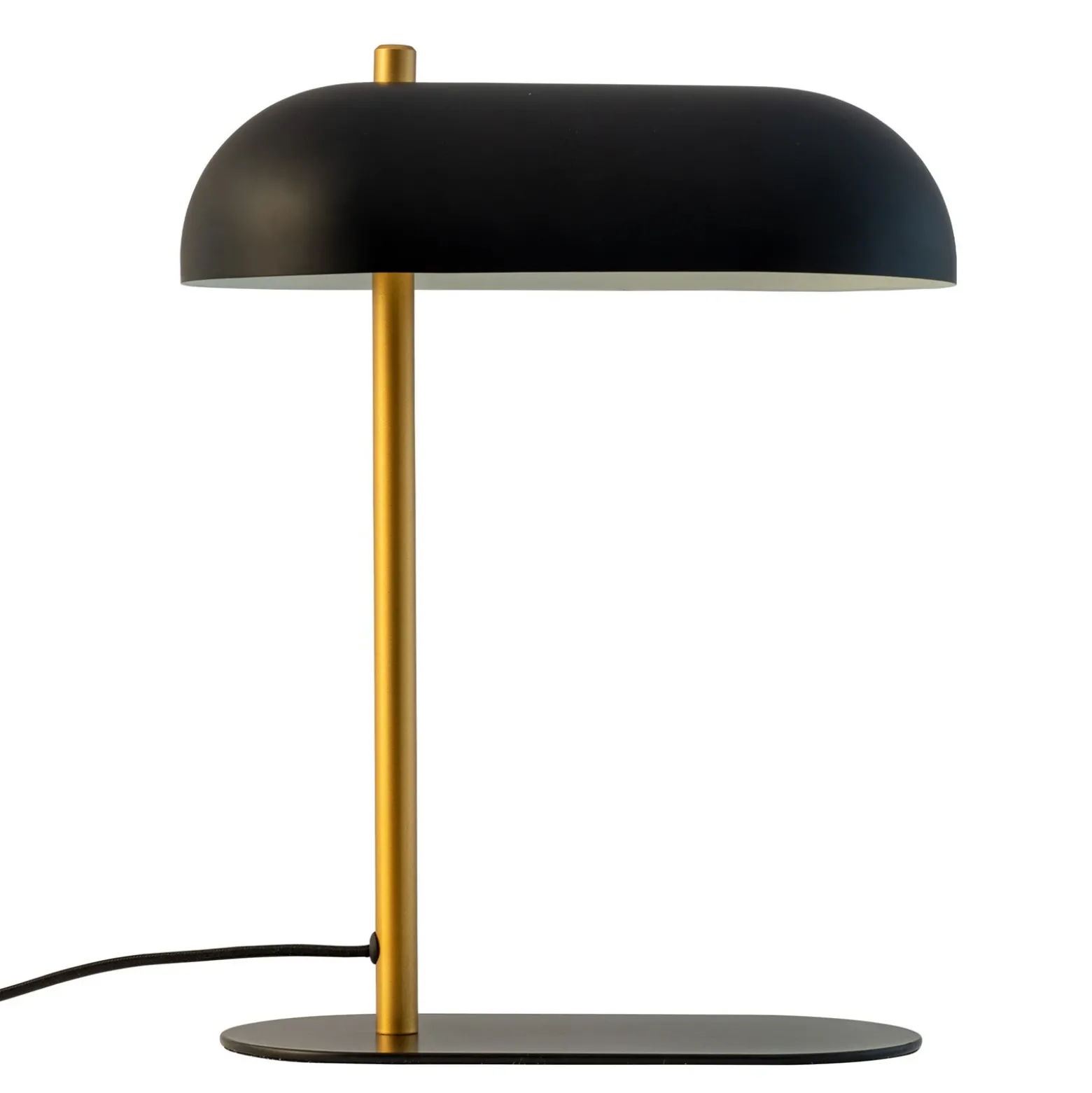Lámpara de mesa Arch de Dyberg Larsen, negro/color latón, metal