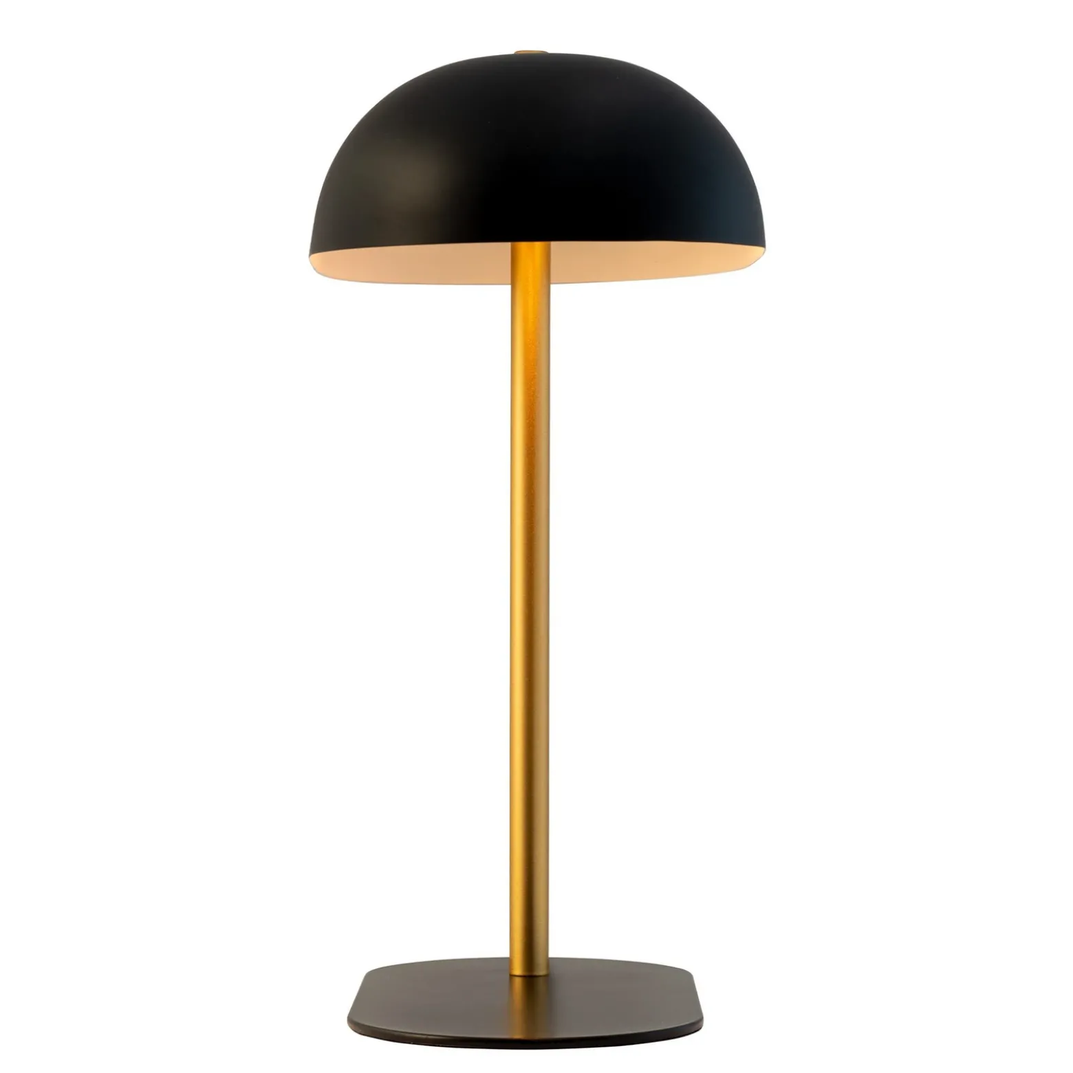 Lámpara de mesa Arch de Dyberg Larsen, negro/color latón, metal