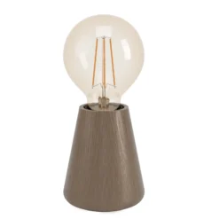 Lámpara de mesa Asby, madera oscura, altura 10 cm, madera