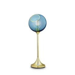 Lámpara de mesa Ballroom, azul, vidrio soplado, atenuable