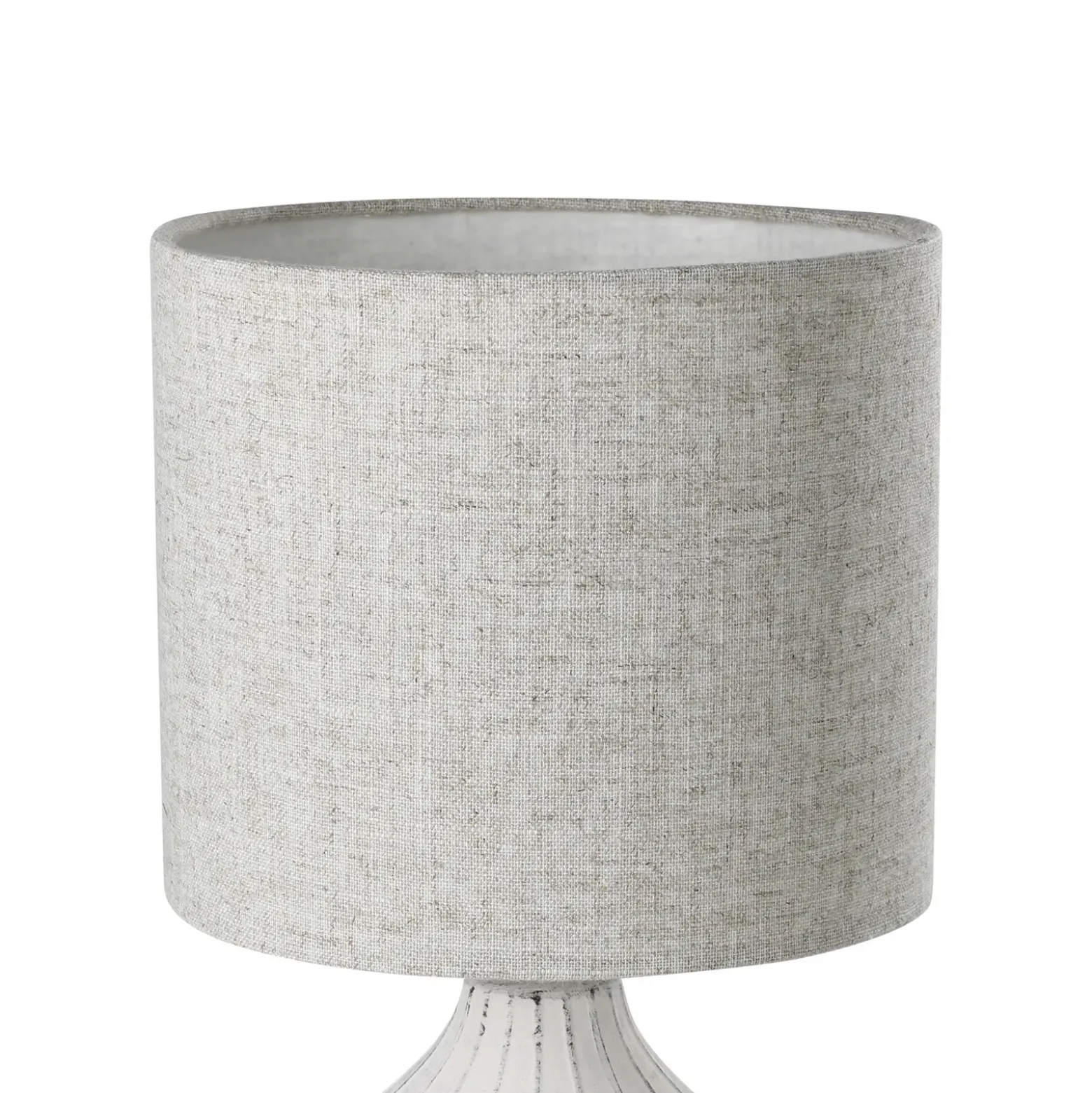 Lámpara de mesa Bellariva 3, blanco/marrón claro