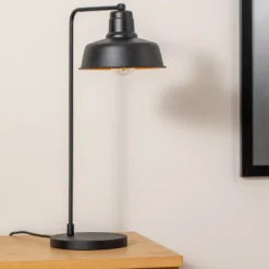 Lámpara de mesa Berceste 181BLACK-ML, metal negro Altura 55 cm