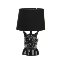 Lámpara de mesa Biagio, negra, cerámica, 29 cm de altura, E14