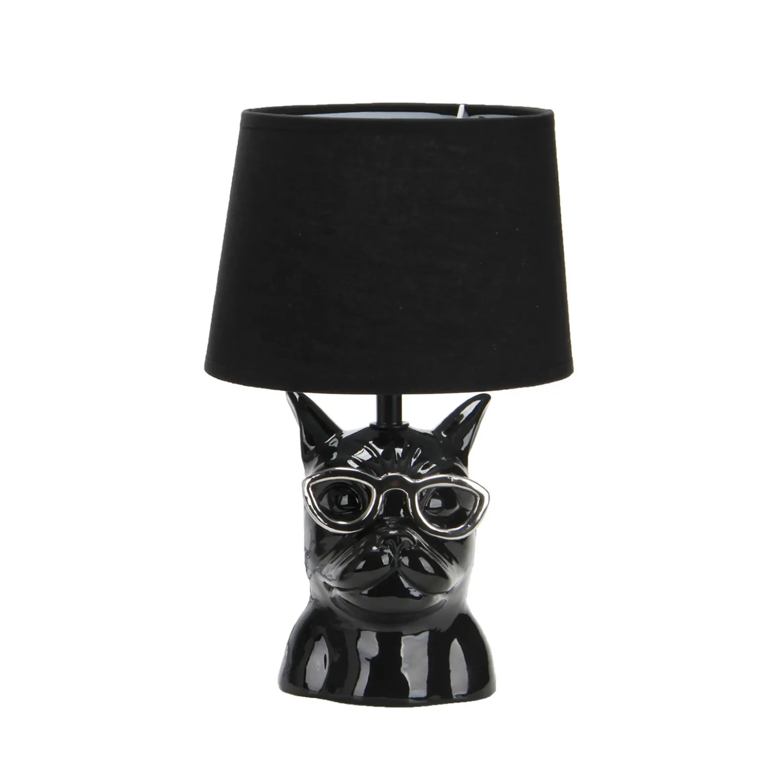 Lámpara de mesa Biagio, negra, cerámica, 29 cm de altura, E14