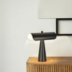 Lámpara de mesa Billie, negro mate, 30 cm, metal