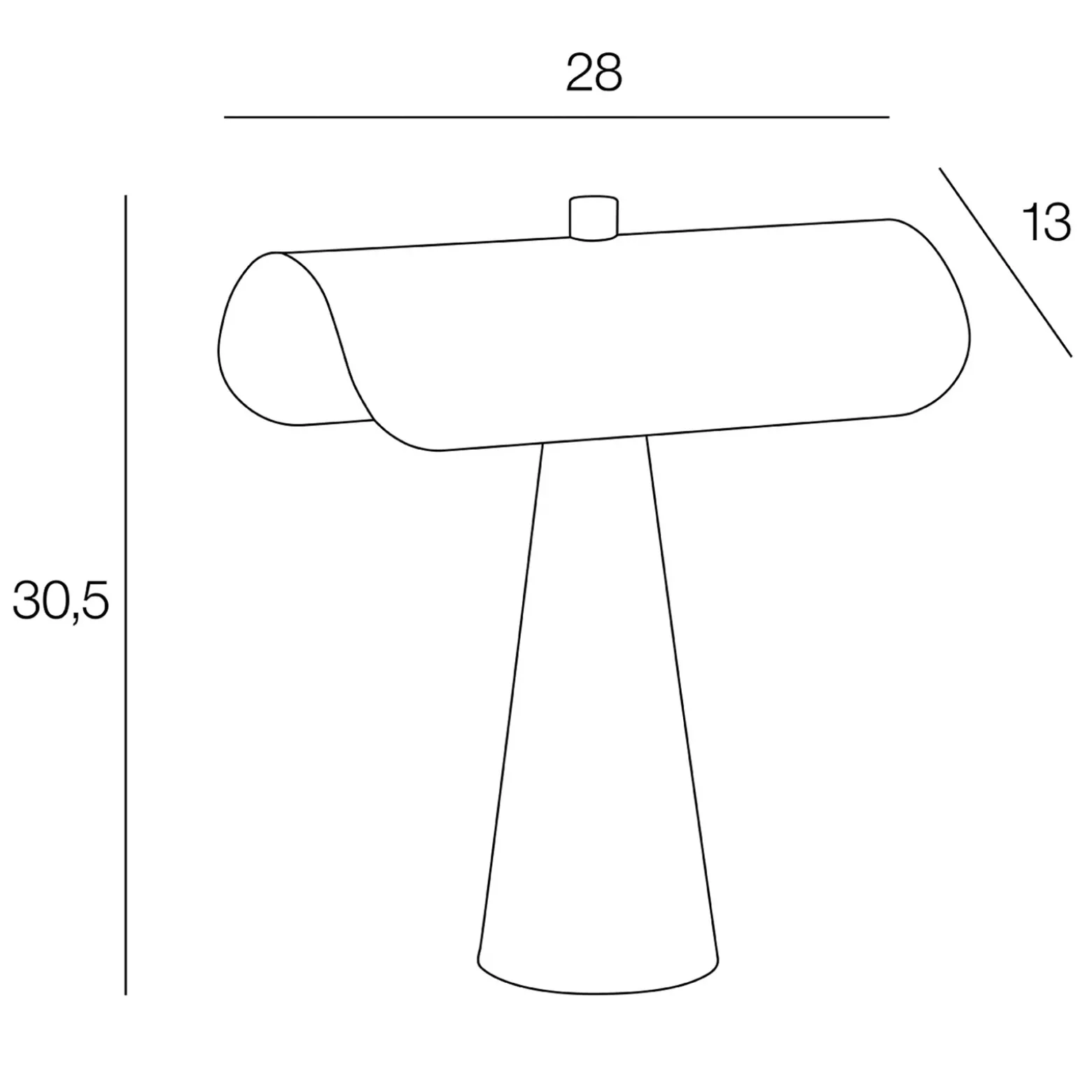 Lámpara de mesa Billie, negro mate, 30 cm, metal