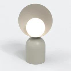Lámpara de mesa Boto LN1, beige, acero/vidrio, altura 31 cm, G9