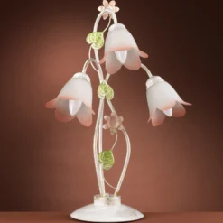 Lámpara de mesa Botton estilo florentino, 3 luces