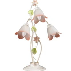 Lámpara de mesa Botton estilo florentino, 3 luces