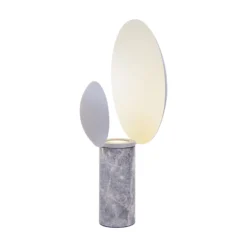 Lámpara de mesa Caché, pantallas móviles, gris mate