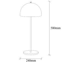 Lámpara de mesa Can NT-135, negro, metal, altura 58 cm