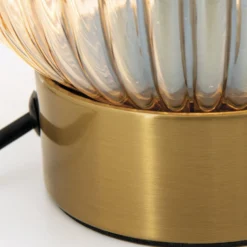 Lámpara de mesa Carneval, ámbar, cristal, altura 23,5 cm, E27