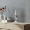Lámpara de mesa Carolina, color marfil, 1 luz, hierro