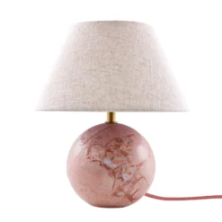 Lámpara de mesa Castello de Globen Lighting, rosa/beige, altura 28 cm
