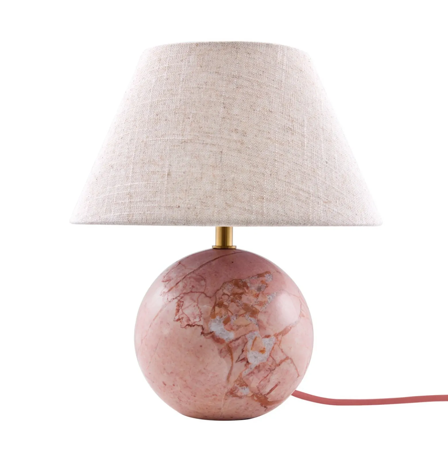 Lámpara de mesa Castello de Globen Lighting, rosa/beige, altura 28 cm