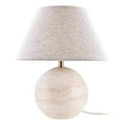 Lámpara de mesa Castello de Globen Lighting, beige/beige, altura 38 cm