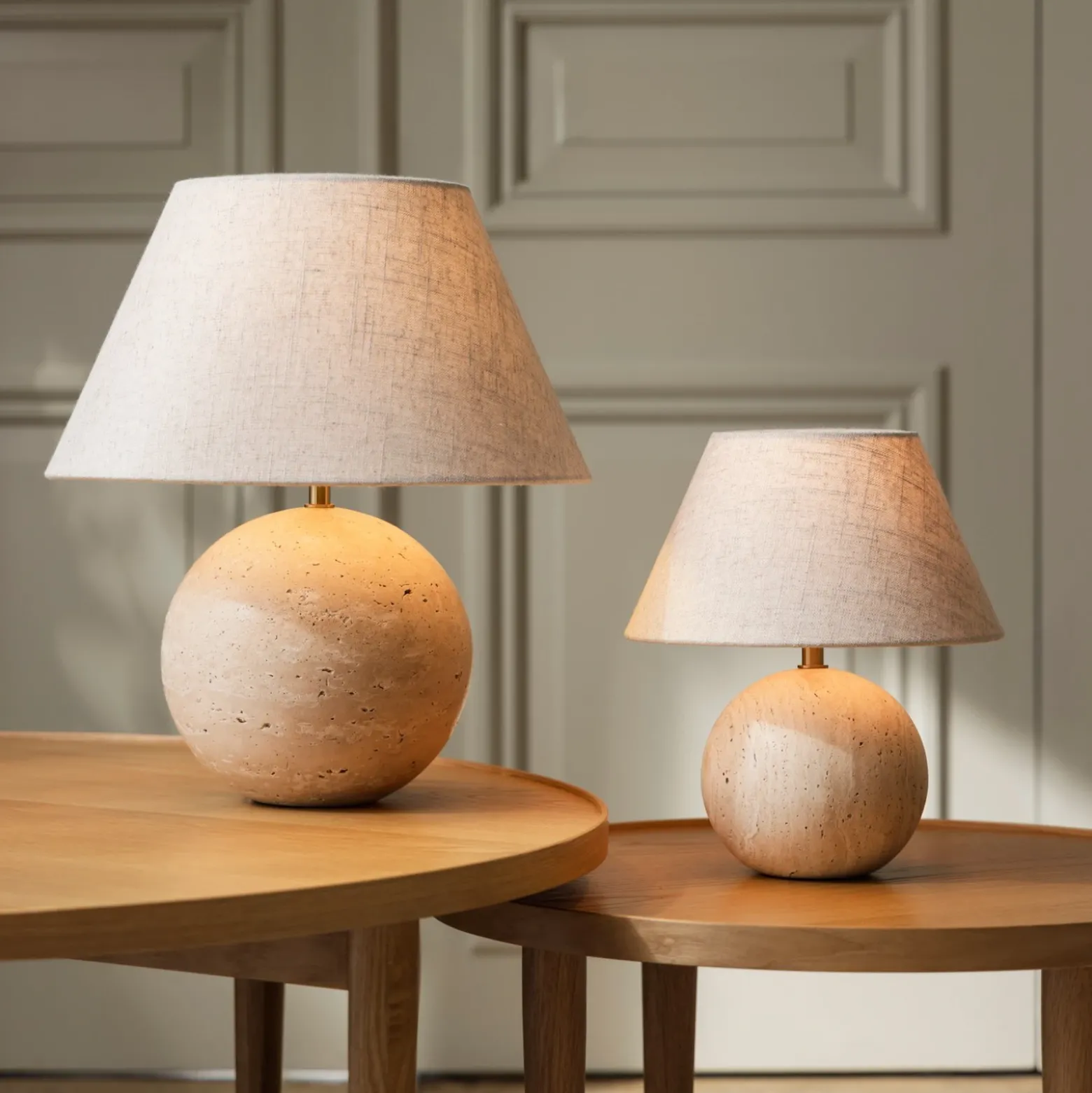 Lámpara de mesa Castello de Globen Lighting, beige/beige, altura 38 cm
