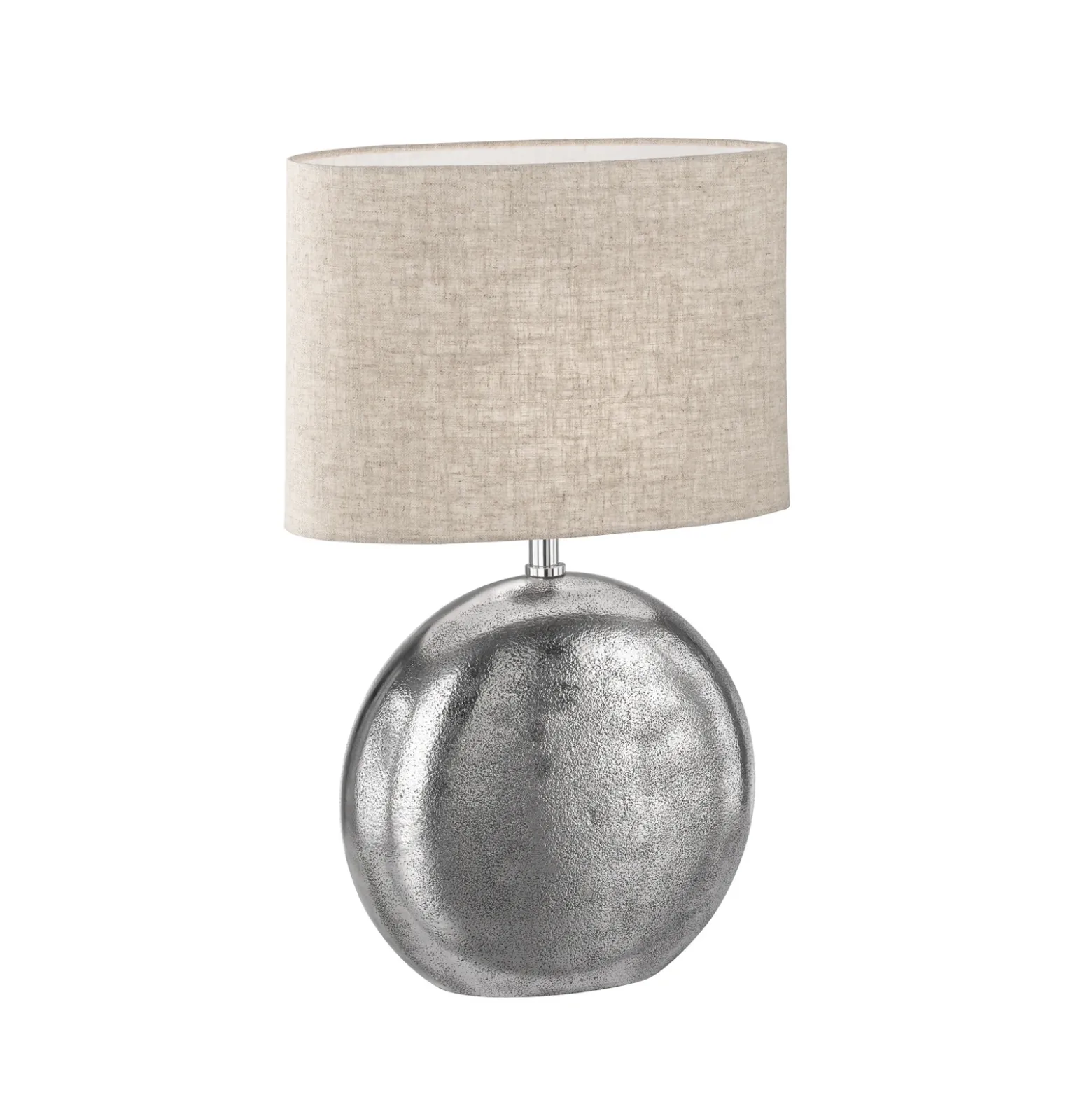 Lámpara de mesa Chambery, arena/níquel, altura 53 cm Lino/metal