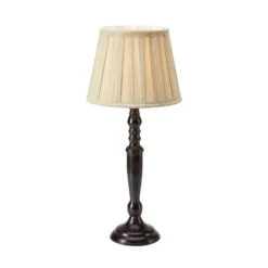 Lámpara de mesa Chocolat, altura 46 cm, beige/marrón, metal/tejido