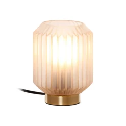 Lámpara de mesa Clancy, pantalla de cristal blanco, altura 17 cm