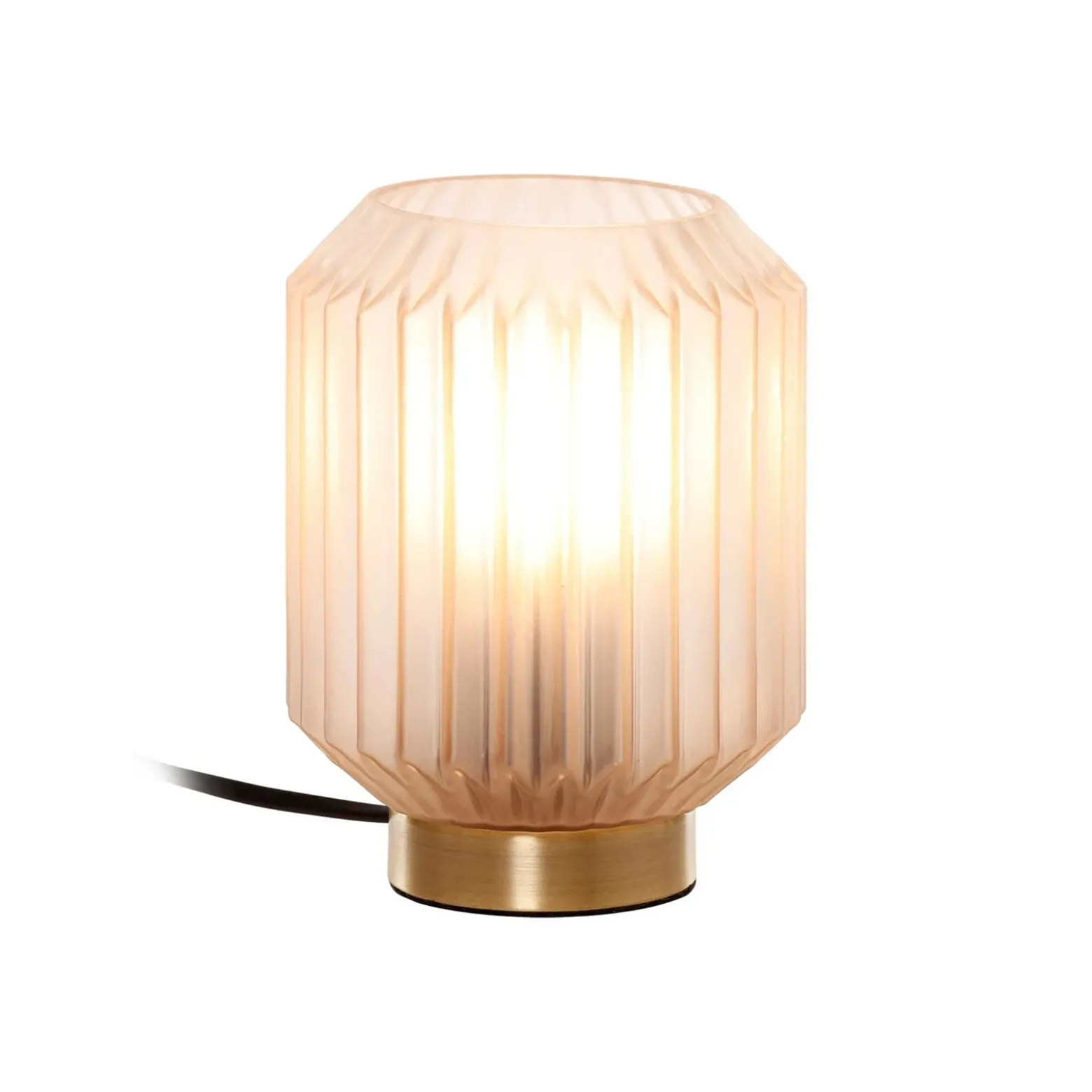 Lámpara de mesa Clancy, pantalla de cristal blanco, altura 17 cm