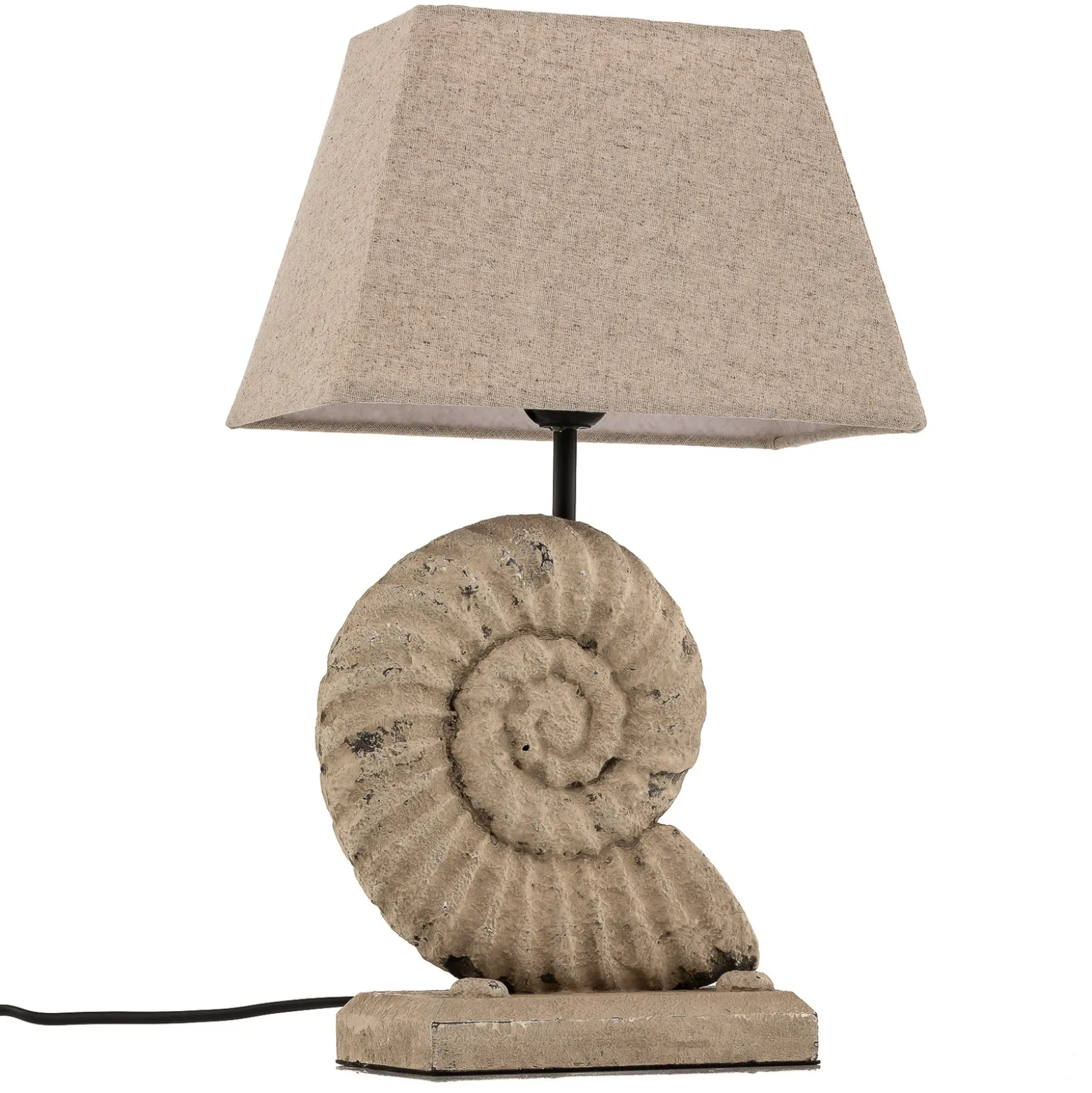 Lámpara de mesa Conchiglia con base decorada
