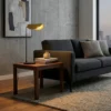 Lámpara de mesa Corner, negro/dorado, altura 57 cm, E14