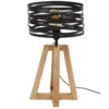 Lámpara de mesa Crossround con base de trípode de madera