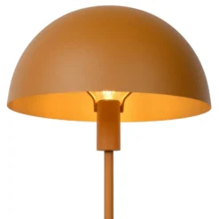 Lámpara de mesa de acero Siemon, Ø 25 cm, amarillo ocre